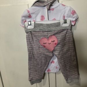 NWT Rene rofe heart 3 piece outfit 0-3 months
